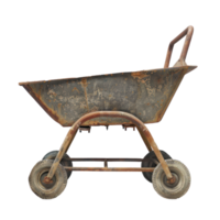 Construction Wheelbarrow front view full length isolate on transparency background png