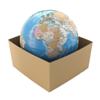 3D Logistic Globe isolate on transparency background png