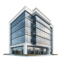 3D Office Building front view isolate on transparency background png
