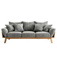 Sofa front view full length isolate on transparency background png