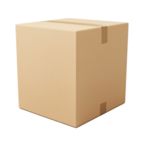 3D Cardboard box front view isolate on transparency background png