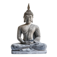 Buddha status made of grey concrete isolate on transparency background png