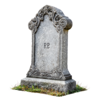 RIP Headstone side view isolate on transparency background png