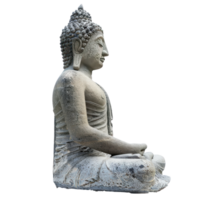 Buddha status made of stone side view isolate on transparency background png