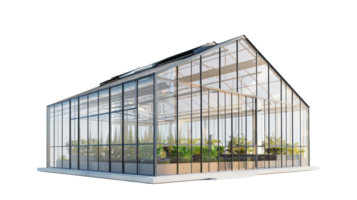 Empty greenhouse, 3d rendering isolate on transparency background png