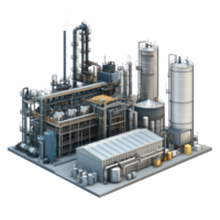 3D Industrial Plant isolate on transparency background png