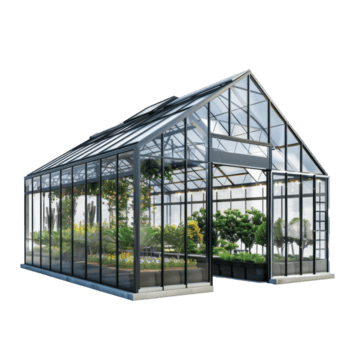 moderno serra 3d interpretazione davanti Visualizza isolato su trasparenza sfondo png