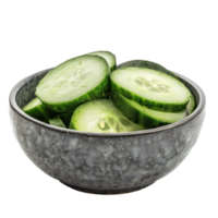 Cucumber in a bowl front view isolate on transparency background png
