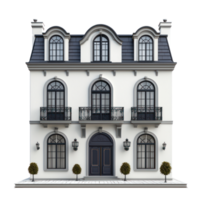 3D Townhouse front view isolate on transparency background png
