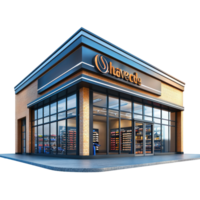 3D Sporting Goods Store front view isolate on transparency background png