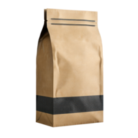 Coffee Bag with blank label front view isolate on transparency background png