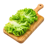 Sliced Butter Lettuce on chopping board isolate on transparency background png