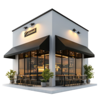 3D Restaurant front view isolate on transparency background png