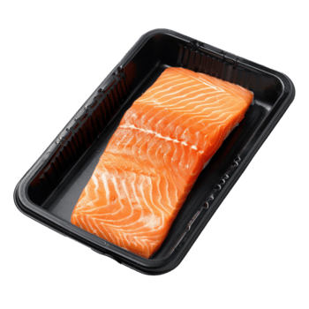 lax filea i svart Frigolit paket främre se isolera på genomskinlighet bakgrund png