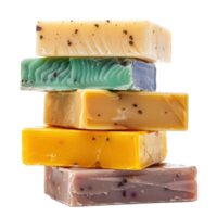 Stack of body wash soap side view isolate on transparency background png