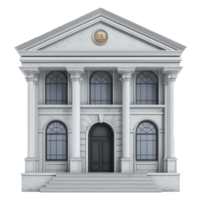 3D Bank front view isolate on transparency background png