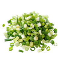 Pile of Chopped green onions isolate on transparency background png