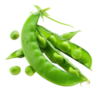whole and half Snap Sugar Peas isolate on transparency background png