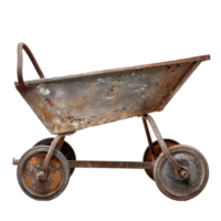 Construction Wheelbarrow front view full length isolate on transparency background png