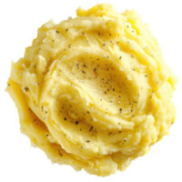 Mashed potato top view isolate on transparency background png