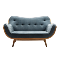 Curved Sofa front view full length isolate on transparency background png