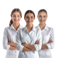 Group of Smiling female receptionist welcome isolate on transparency background png
