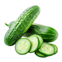 whole and half Cucumber isolate on transparency background png