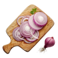 Sliced Onion on chopping board isolate on transparency background png