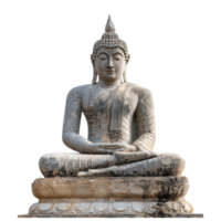 Buddha status made of stone front view isolate on transparency background png