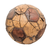 Old Broken football isolate on transparency background png