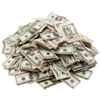 Heap of money, Dollar bills front view isolate on transparency background png