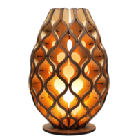 Laser Cut Wood Lamp front view full length isolate on transparency background png