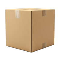 3D Cardboard box side view isolate on transparency background png
