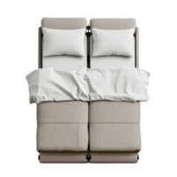 Adjustable Bed top view full length isolate on transparency background png