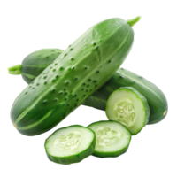 whole and half Cucumber isolate on transparency background png