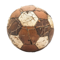 Old Broken football isolate on transparency background png