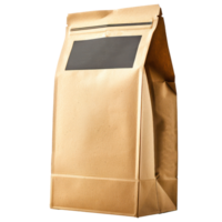 Coffee Bag with blank label isolate on transparency background png