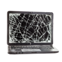 Broken laptop isolate on transparency background png