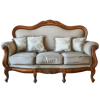 Cabriole Sofa front view full length isolate on transparency background png