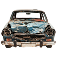 Broken car front view isolate on transparency background png