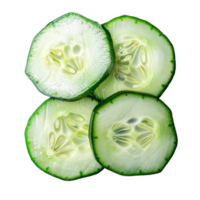 Cucumber portion top view isolate on transparency background png
