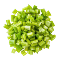 Chopped celery top view isolate on transparency background png