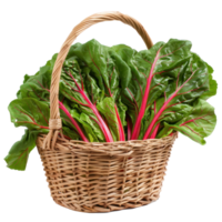 Chard in basket isolate on transparency background png