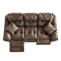 Reclining Sofa top view full length isolate on transparency background png