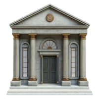 3D Bank front view isolate on transparency background png