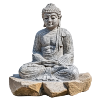 Buddha status made of stone isolate on transparency background png