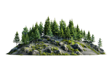 Forest Mountain isolate on transparency background png