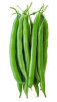 A Green Beans closeup , clipping path isolate on transparency background png