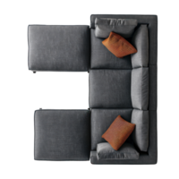 Sectional Sofa top view full length isolate on transparency background png