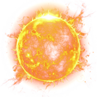 realistic sun image, object in center, transparency background png